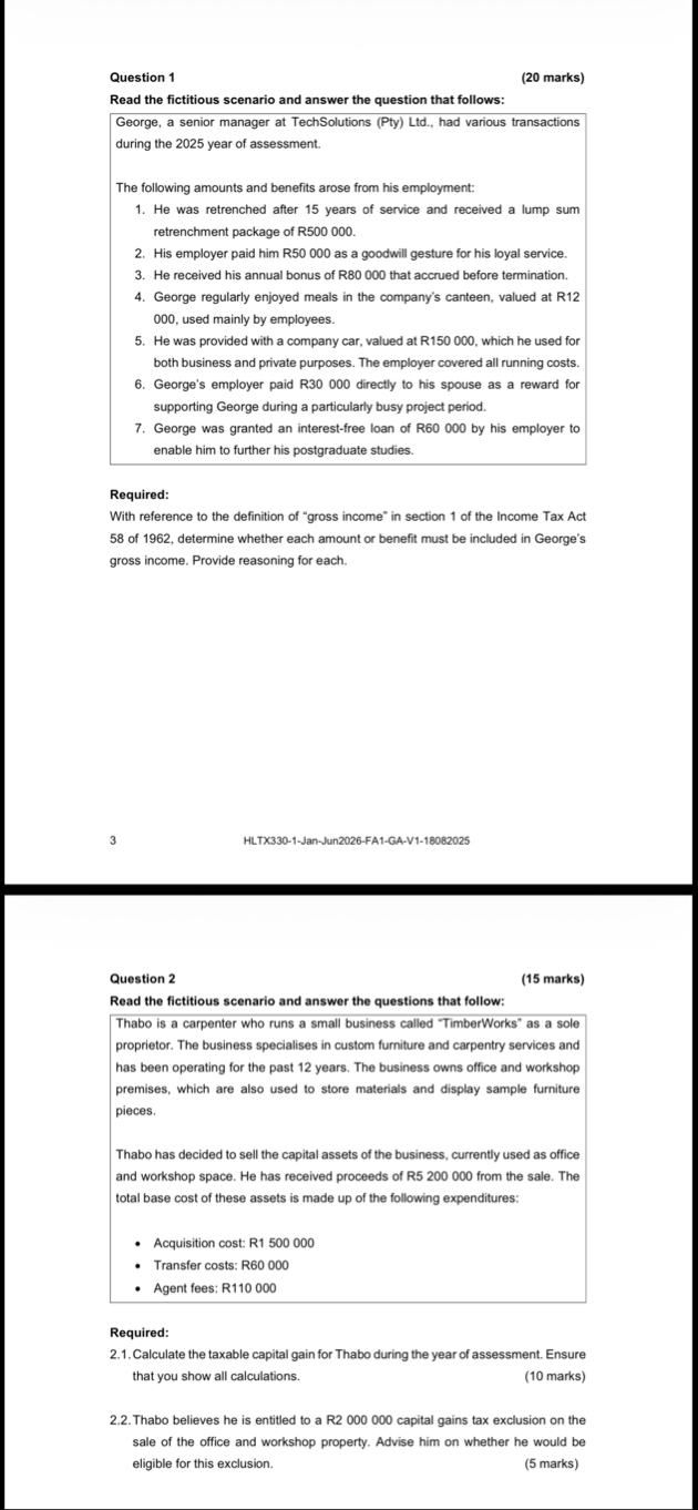 Question 1(20 ﻿marks)Read the fictitious scenario and | Chegg.com