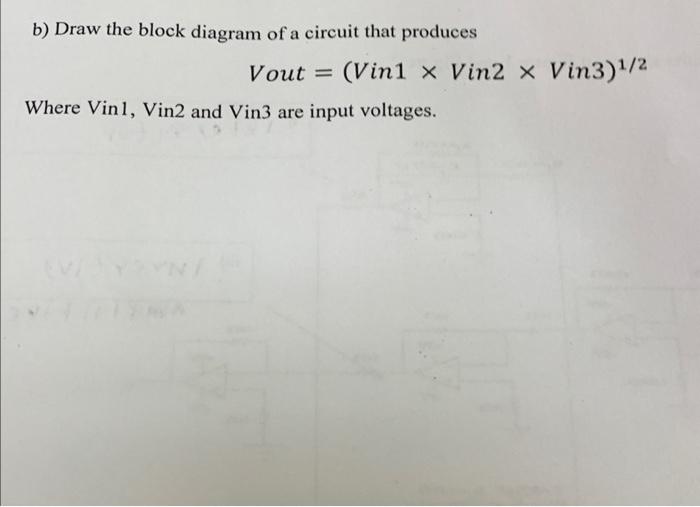Solved b) Draw the block diagram of a circuit that produces | Chegg.com