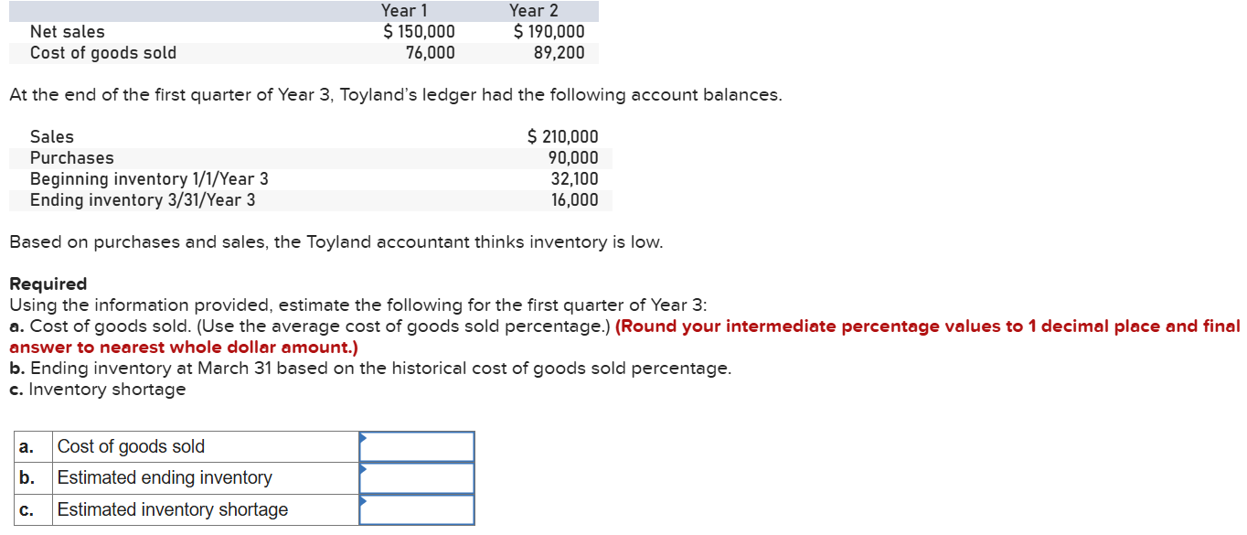 Solved At the end of the first quarter of Year 3, ﻿Toyland's | Chegg.com