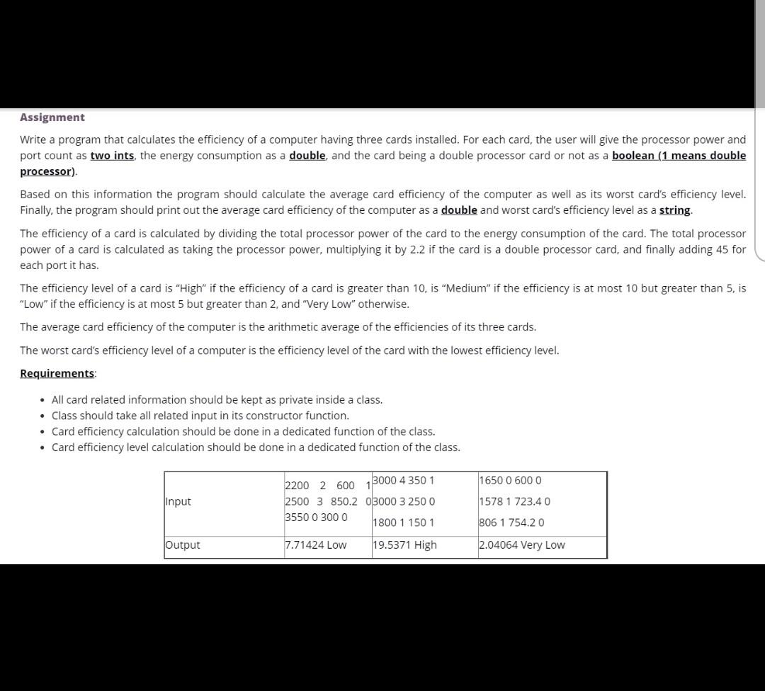 Solved Assignment Write a program that calculates the | Chegg.com