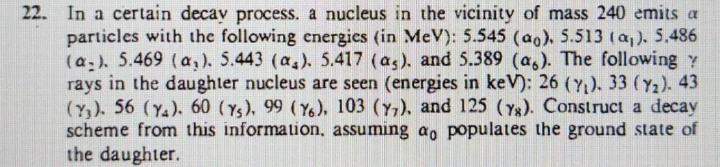 Solved 22. In A Certain Decay Process. A Nucleus In The | Chegg.com