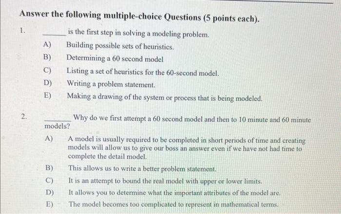 Solved Answer the following multiple-choice Questions (5 | Chegg.com
