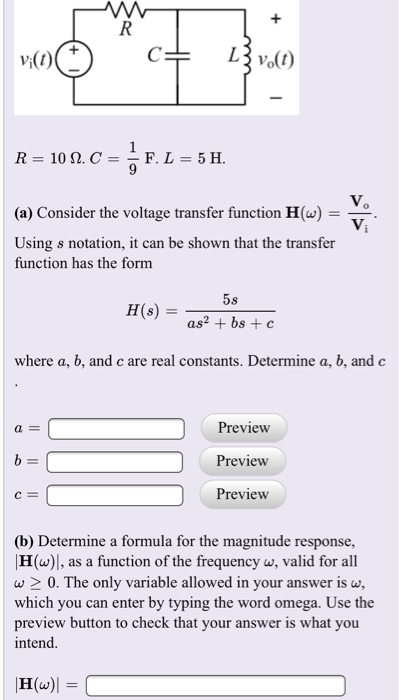 Solved C Lzvolt R 109 C F L 5 H A Consider T Chegg Com