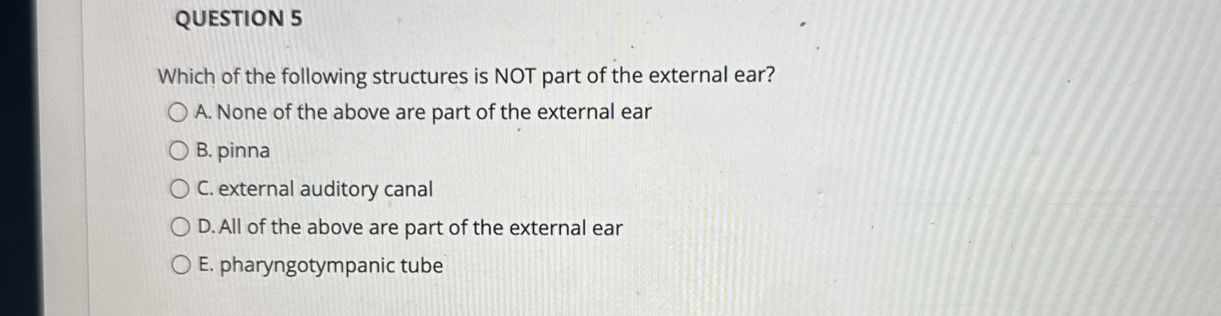 QUESTION 5Which of the following structures is NOT | Chegg.com