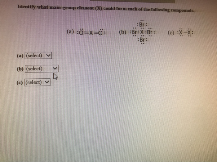 Solved Identify What Main Group Element X Could Form Eac Chegg Com