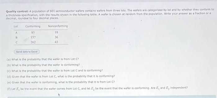 Solved Quality control: A population of 601 semiconductor | Chegg.com