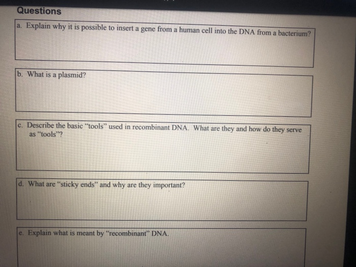 Solved e. Explain what is meant by DNA. f.