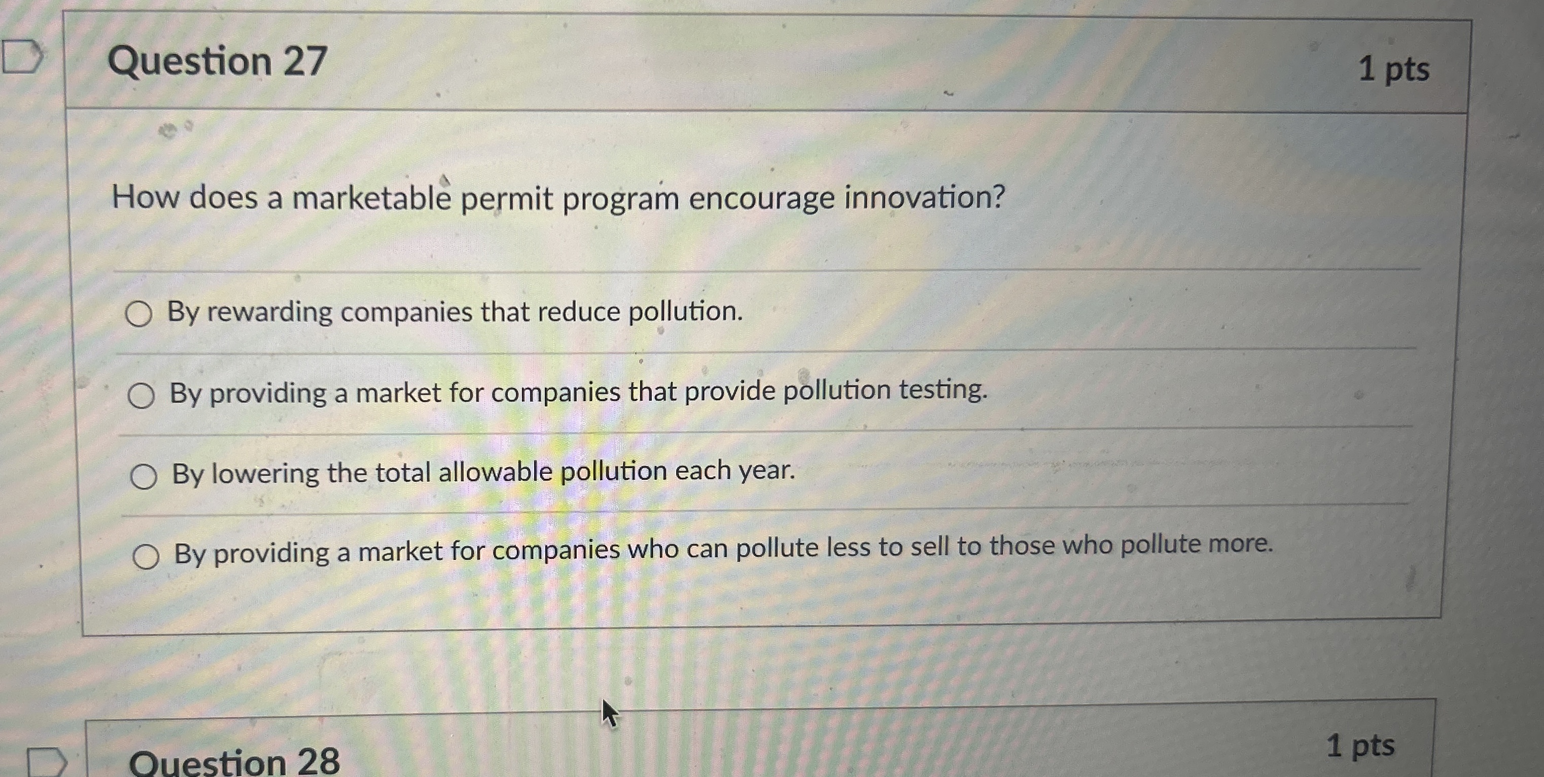 Solved Question 271 ﻿ptsHow does a marketablè ﻿permit | Chegg.com