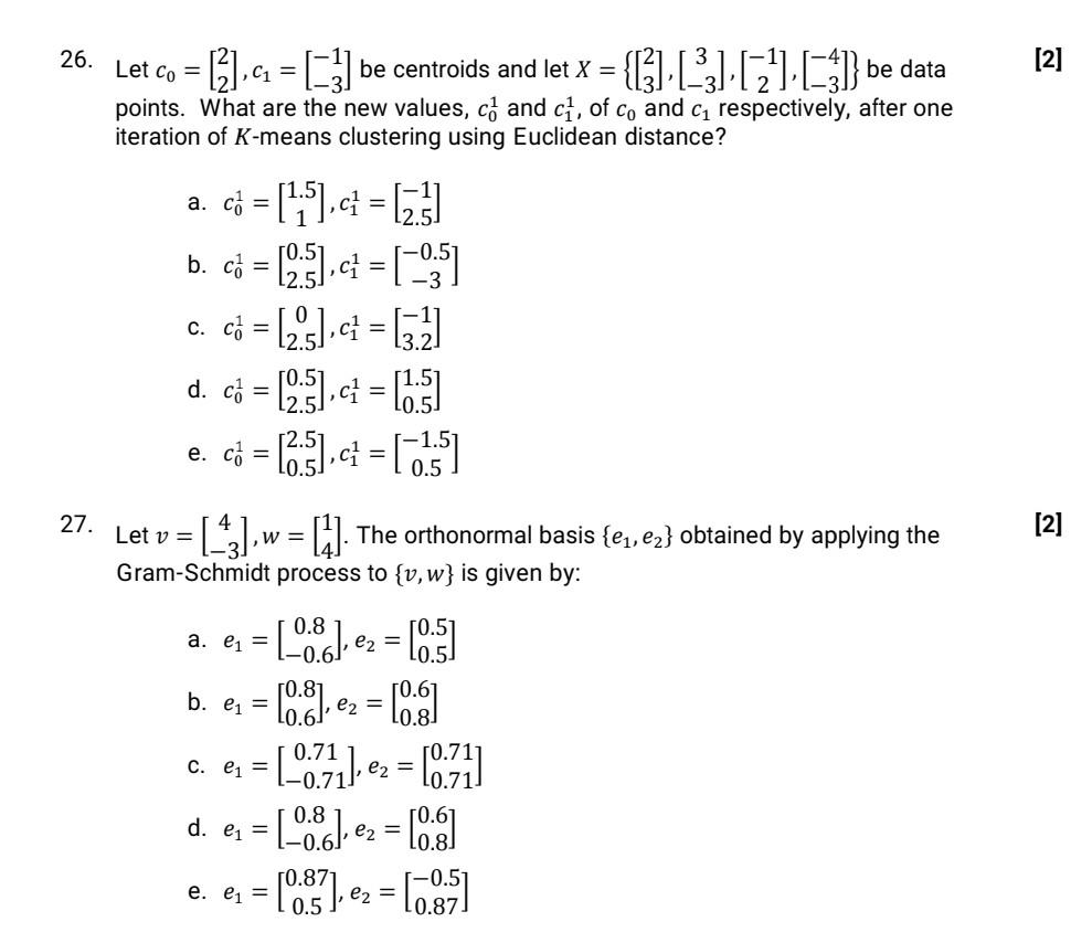 Solved 26. = [2] C1 be data Let co = [],ca = [1] be | Chegg.com