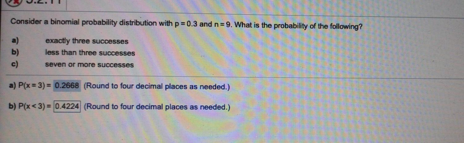 Solved Consider a binomial probability distribution with | Chegg.com
