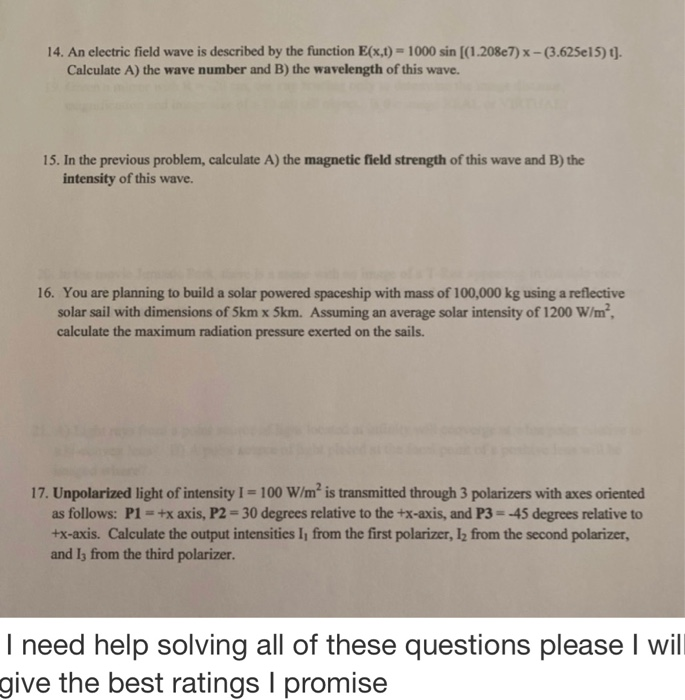 Solved I need help solving all of these questions please I | Chegg.com