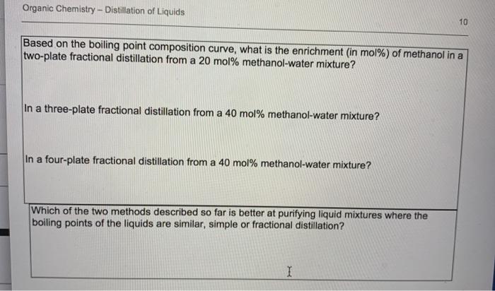 Solved Boiling Point Composition Curve Methanol- Water | Chegg.com