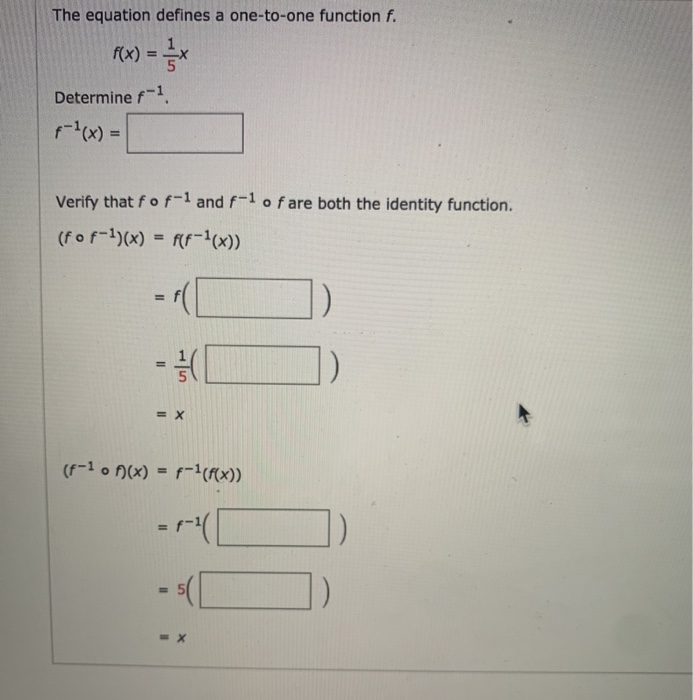 Solved The equation defines a one-to-one function f. f(x) | Chegg.com