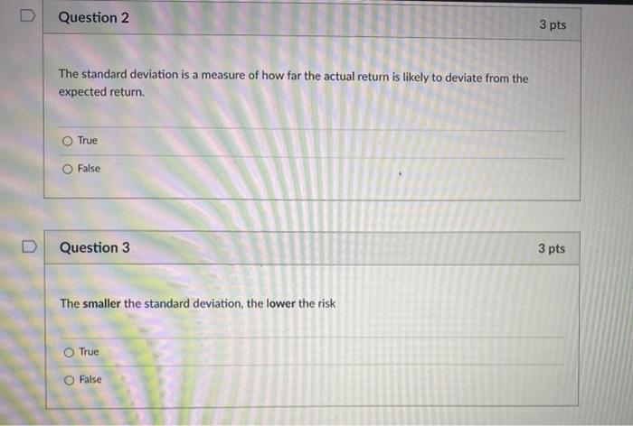 Solved Question 2 3 pts The standard deviation is a measure | Chegg.com