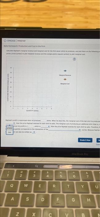 CENGAGE MINDTAP
Apila Homework Production and Cost in the Firm
Cat Pas marrevenue and margmalt kor the first seven shots he p