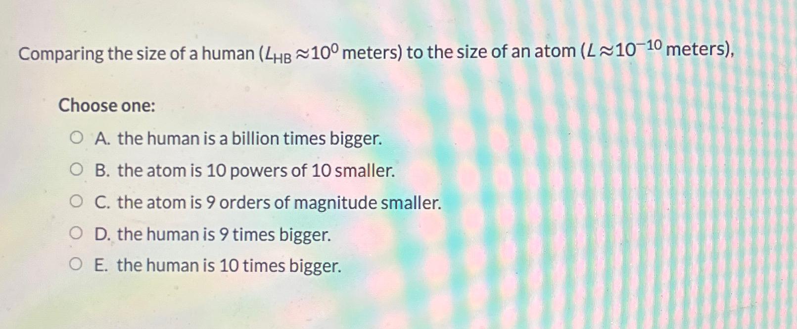 6 metres compared to a human