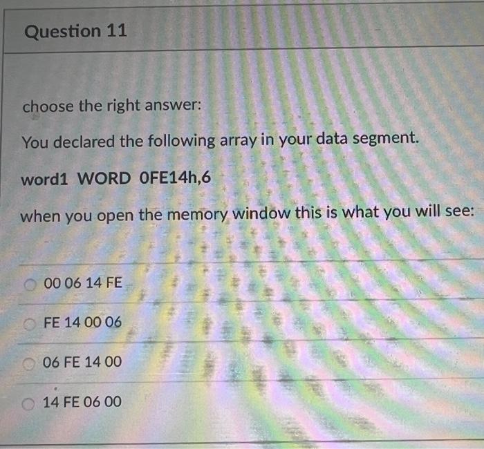 Solved choose the right answer: You declared the following | Chegg.com