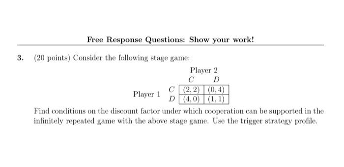 Solved I would appreciate some help in preparing for a Game | Chegg.com