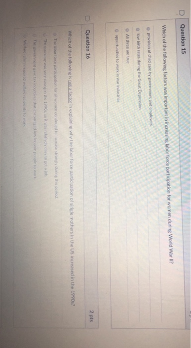 Solved Question 15 Which of the following factors was | Chegg.com