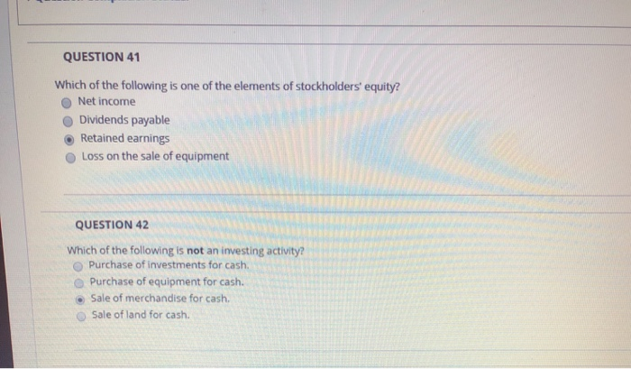 Solved QUESTION 41 Which of the following is one of the | Chegg.com