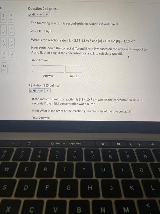 Solved The Following Reaction Is Second-order In A And | Chegg.com