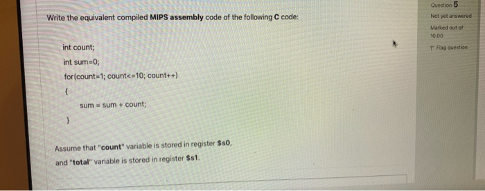 how to write c code from mips