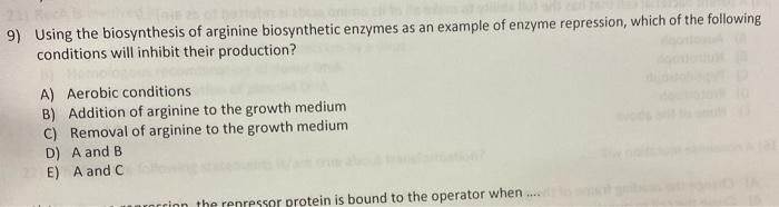 Solved 9) Using the biosynthesis of arginine biosynthetic | Chegg.com