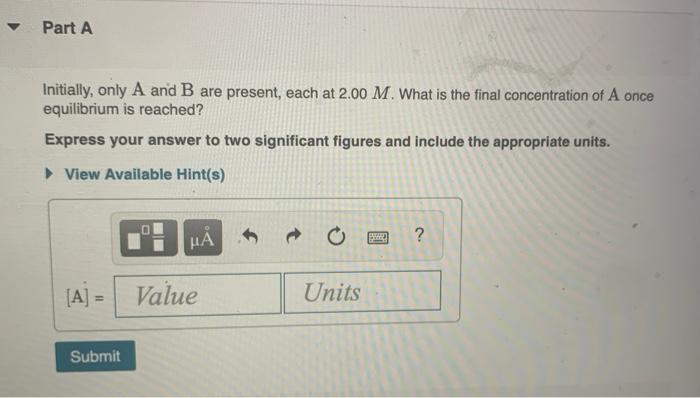 Solved The Reversible Chemical Reaction A+B=C+D Has The | Chegg.com