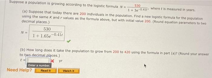 Solved Suppose a population is growing according to the | Chegg.com