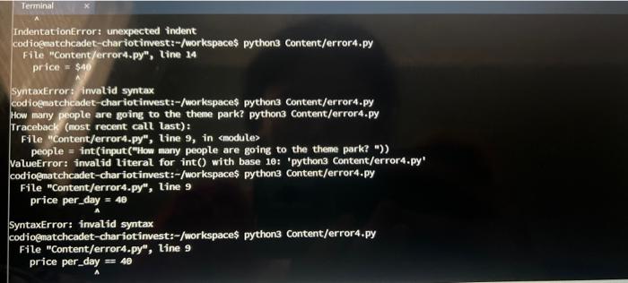 Solved Exercise 4: Fix the Errors The program below has 3 | Chegg.com