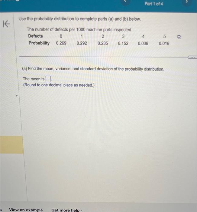 Solved Use the probability distribution to complete parts | Chegg.com