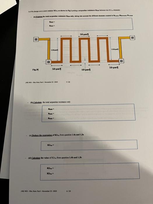 Exercise 1: Design of Integrated Resistor We realize | Chegg.com