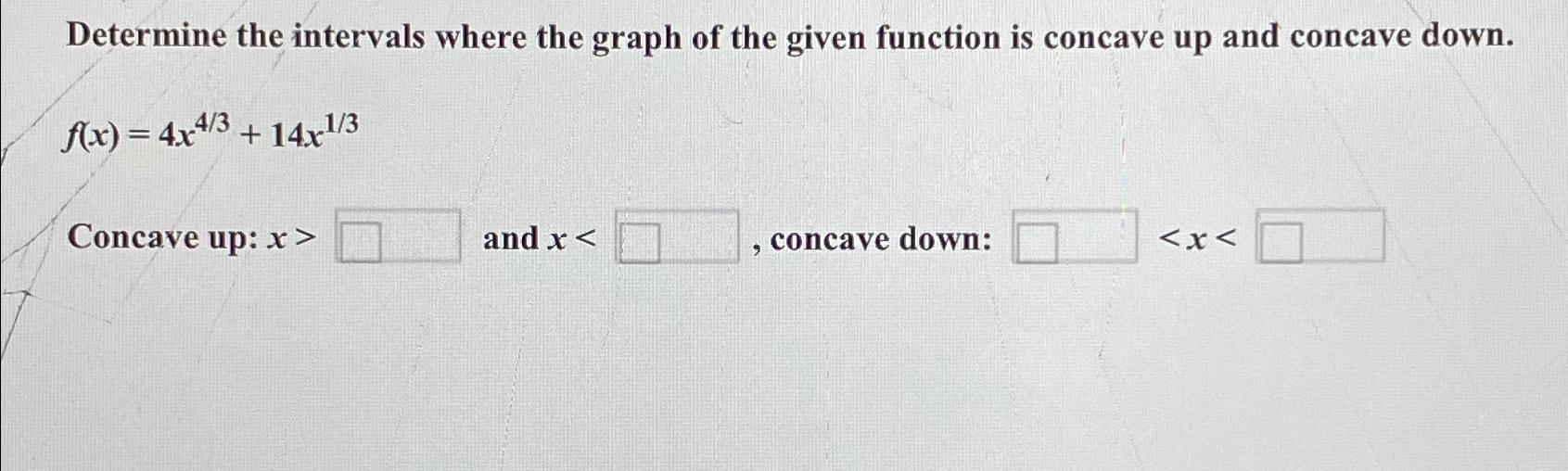 Solved Determine the intervals where the graph of the given | Chegg.com