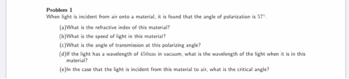 solved-problem-1-when-light-is-incident-from-air-onto-a-chegg