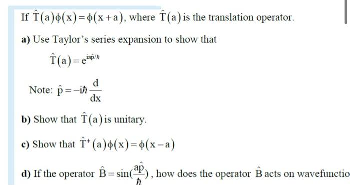 If L A º X 0 X A Where I A Is The Translation Chegg Com