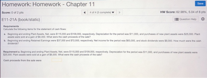 Solved Homework: Homework - Chapter 11 Save Score: 0 of 2 | Chegg.com