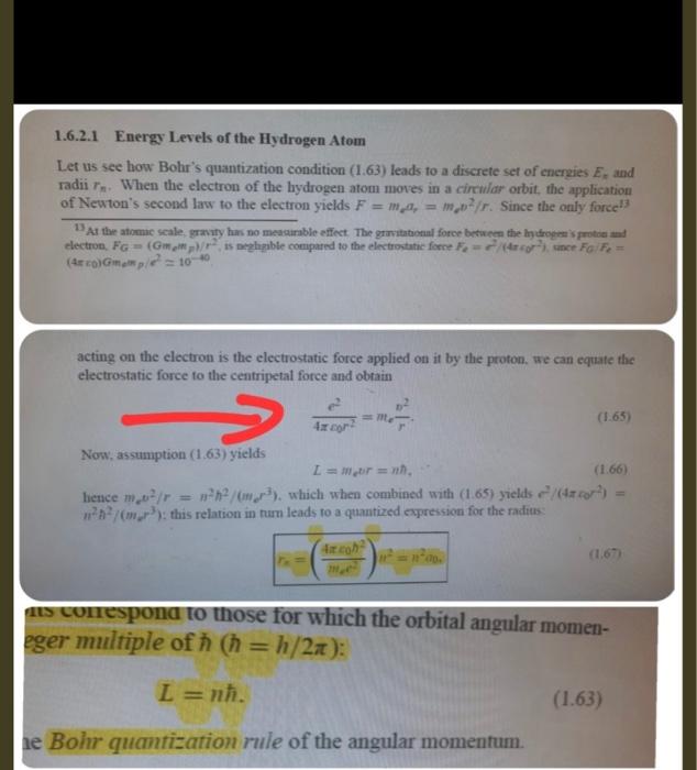Solved 1.6.2.1 Energy Levels of the Hydrogen Atom Let us see | Chegg.com