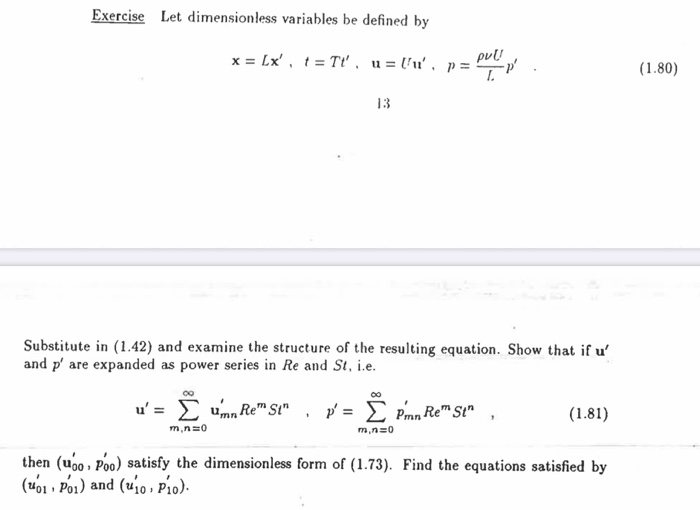 Exercise Let dimensionless variables be defined by x | Chegg.com