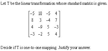 Solved Let T be the linear transformation whose standard | Chegg.com