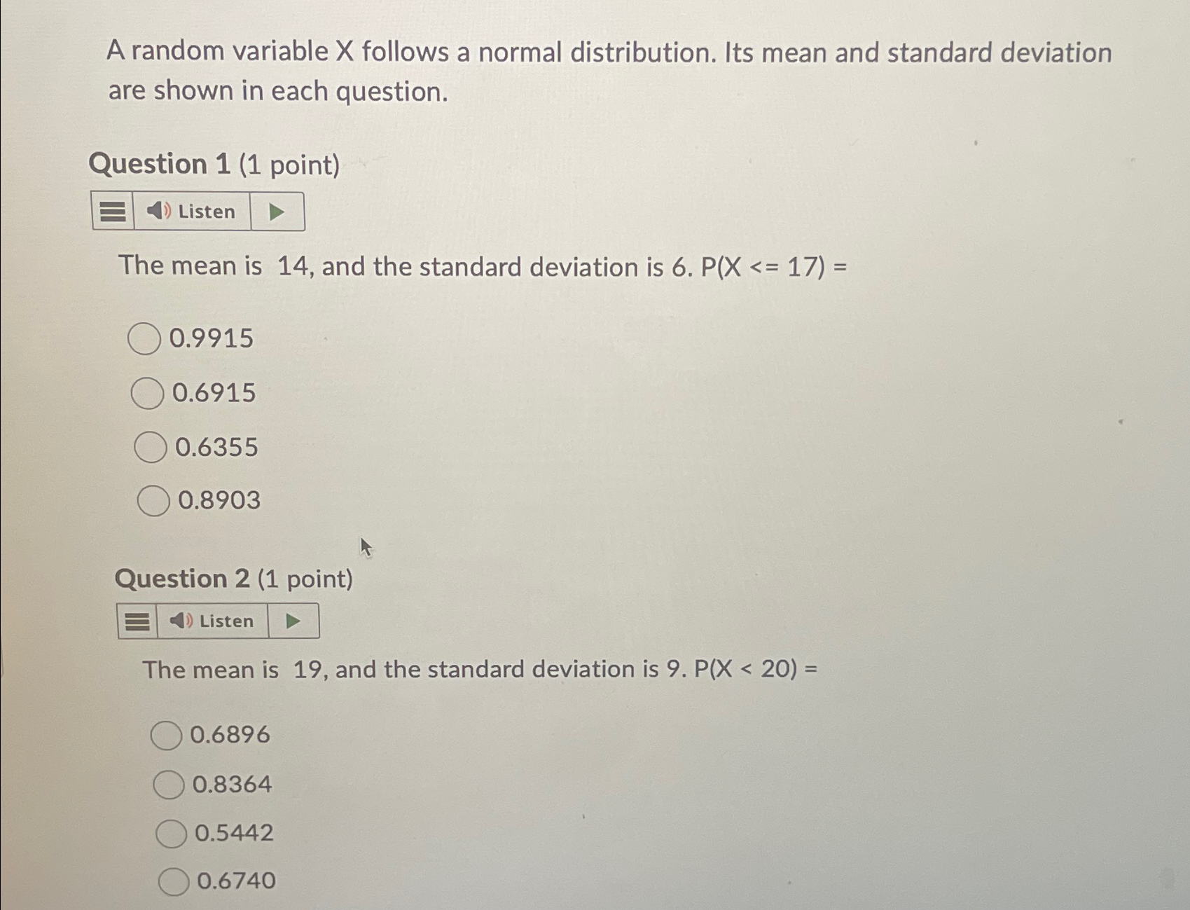 Solved A Random Variable X ﻿follows A Normal Distribution. | Chegg.com