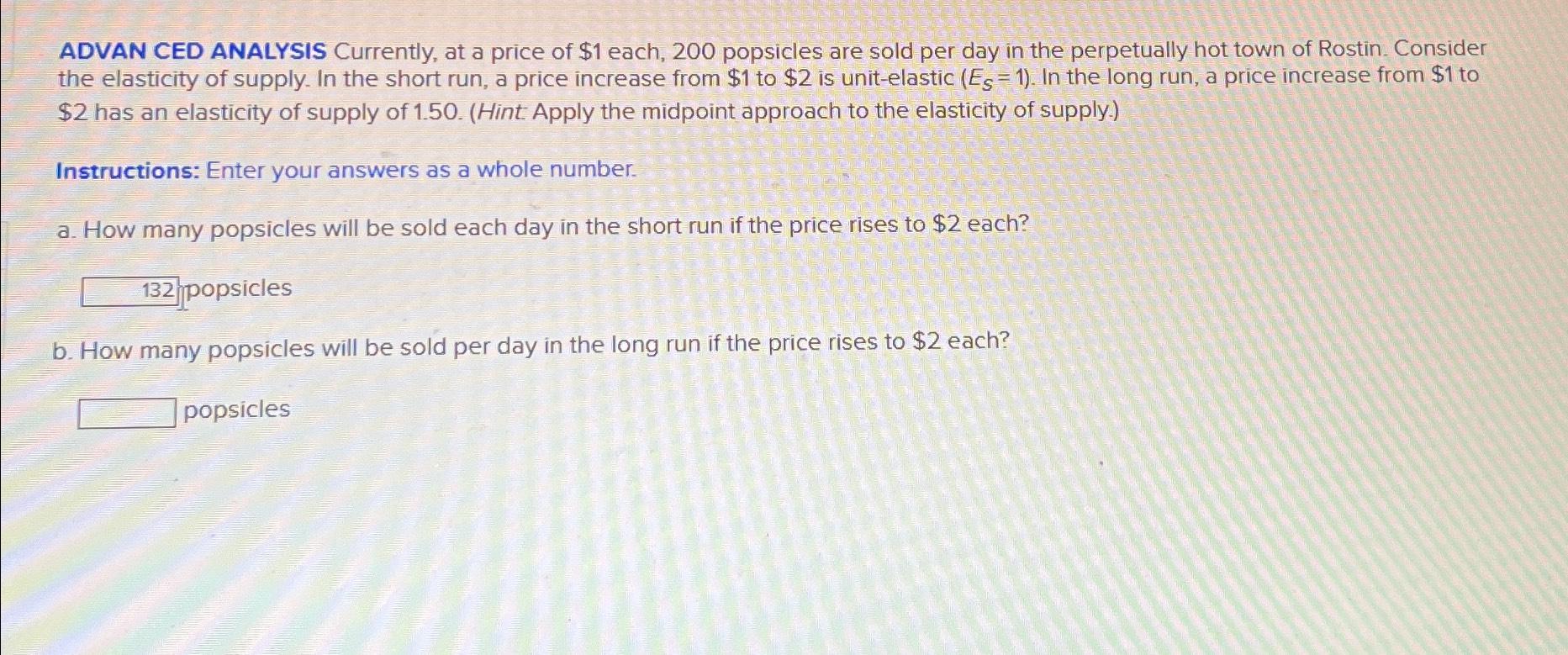 ADVAN CED ANALYSIS Currently, at a price of $1 ﻿each, | Chegg.com