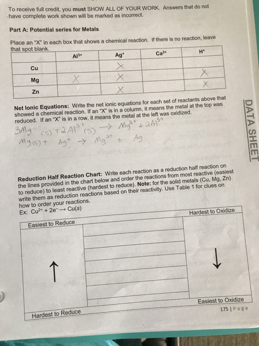 Solved To receive full credit, you must SHOW ALL OF YOUR | Chegg.com