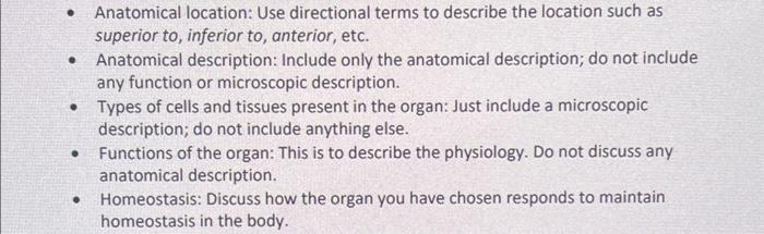 Solved - Anatomical location: Use directional terms to Biology Diagrams