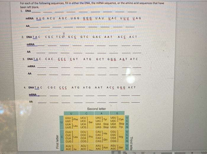 Solved For each of the following sequences, fill in either | Chegg.com