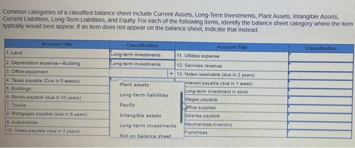 solved-the-following-items-appear-on-the-balance-sheet-of-a-company