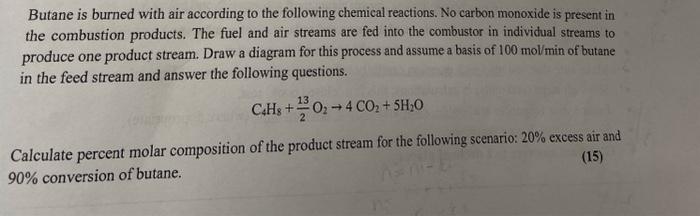 Solved Butane is burned with air according to the following | Chegg.com