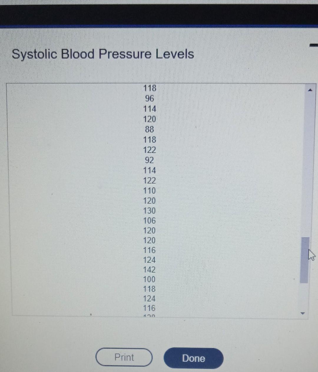 Solved Systolic blood pressure levels above 120 mmHg are | Chegg.com