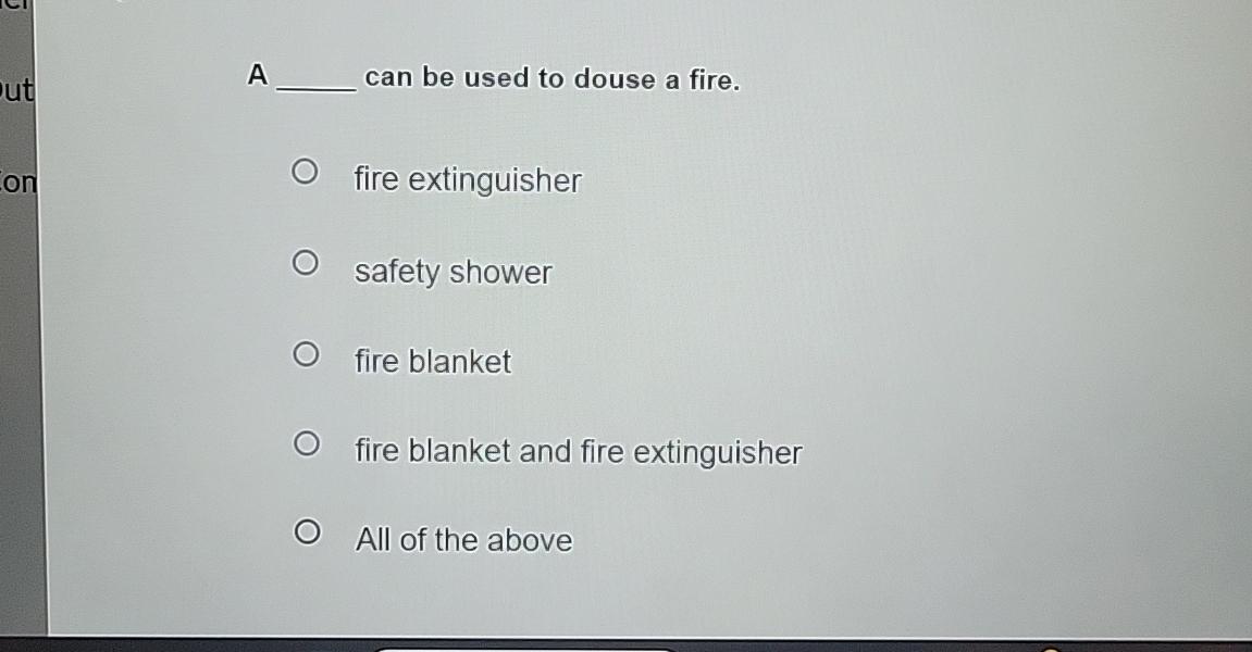 Solved A can be used to douse a fire.fire extinguishersafety