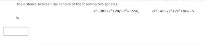 Solved The distance between the centers of the following two | Chegg.com