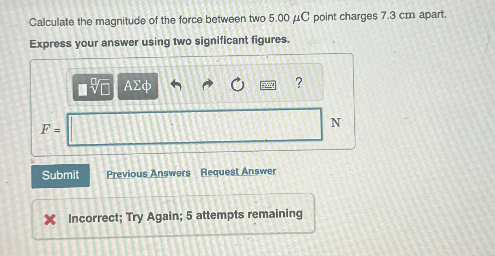 Solved Calculate the magnitude of the force between two | Chegg.com